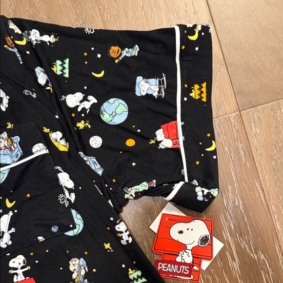 Peanuts Black and White Space Pajama Set Ultra Soft - Picture 3 of 13